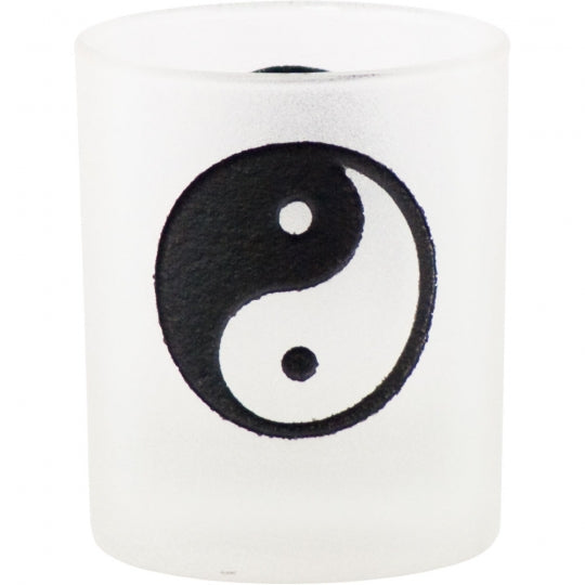 Yin Yang Frosted Glass Candle Holder