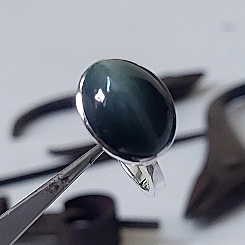Cats Eye Sterling Silver Ring Size 7
