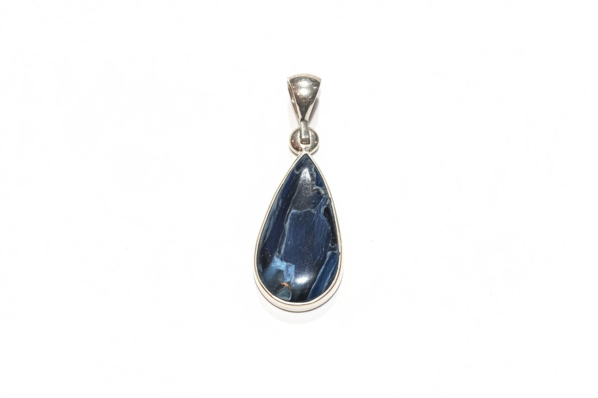 Pietersite Drop Cab Sterling Silver Pendant
