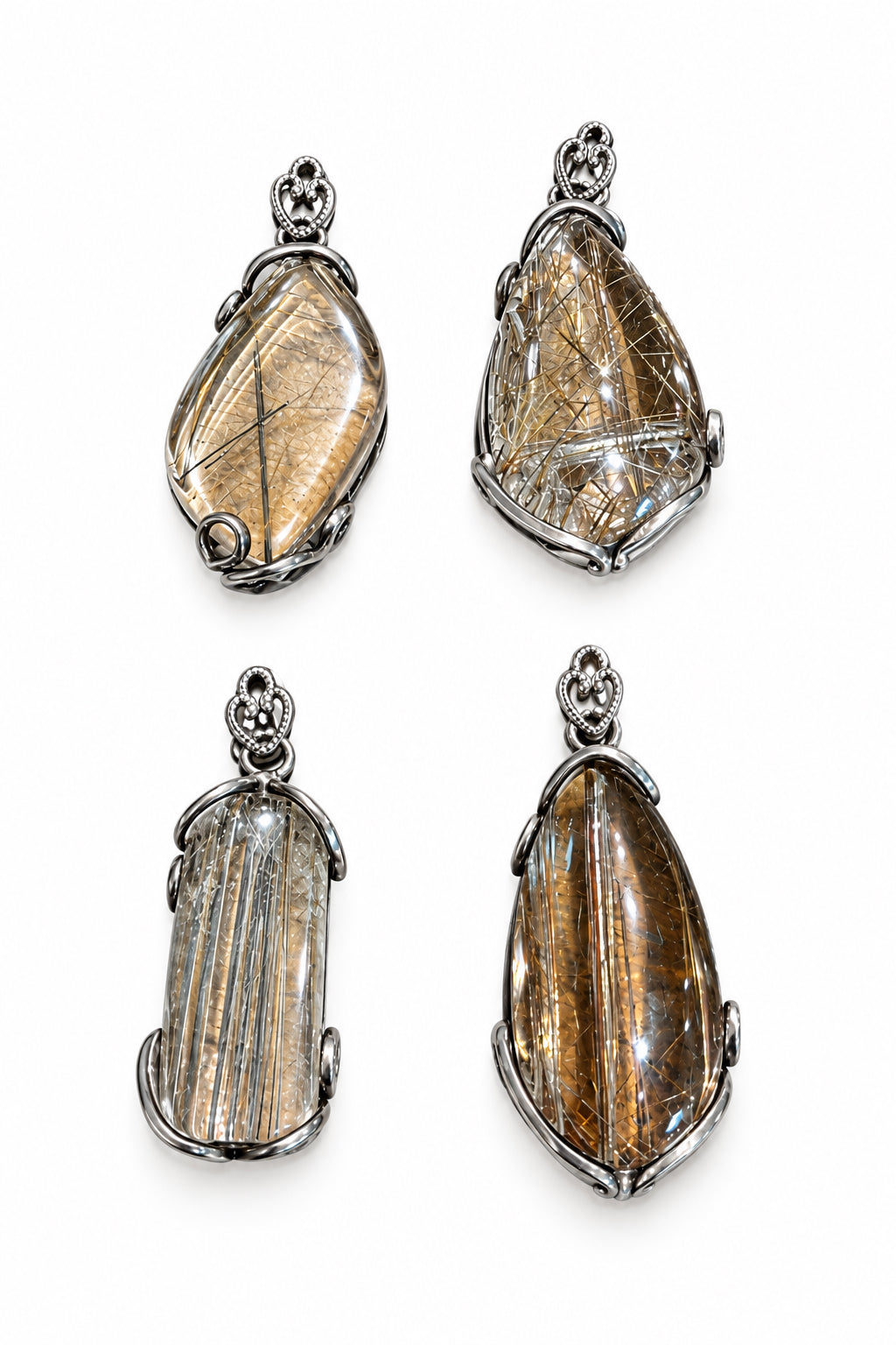Rutilated Quartz Sterling Silver Pendant