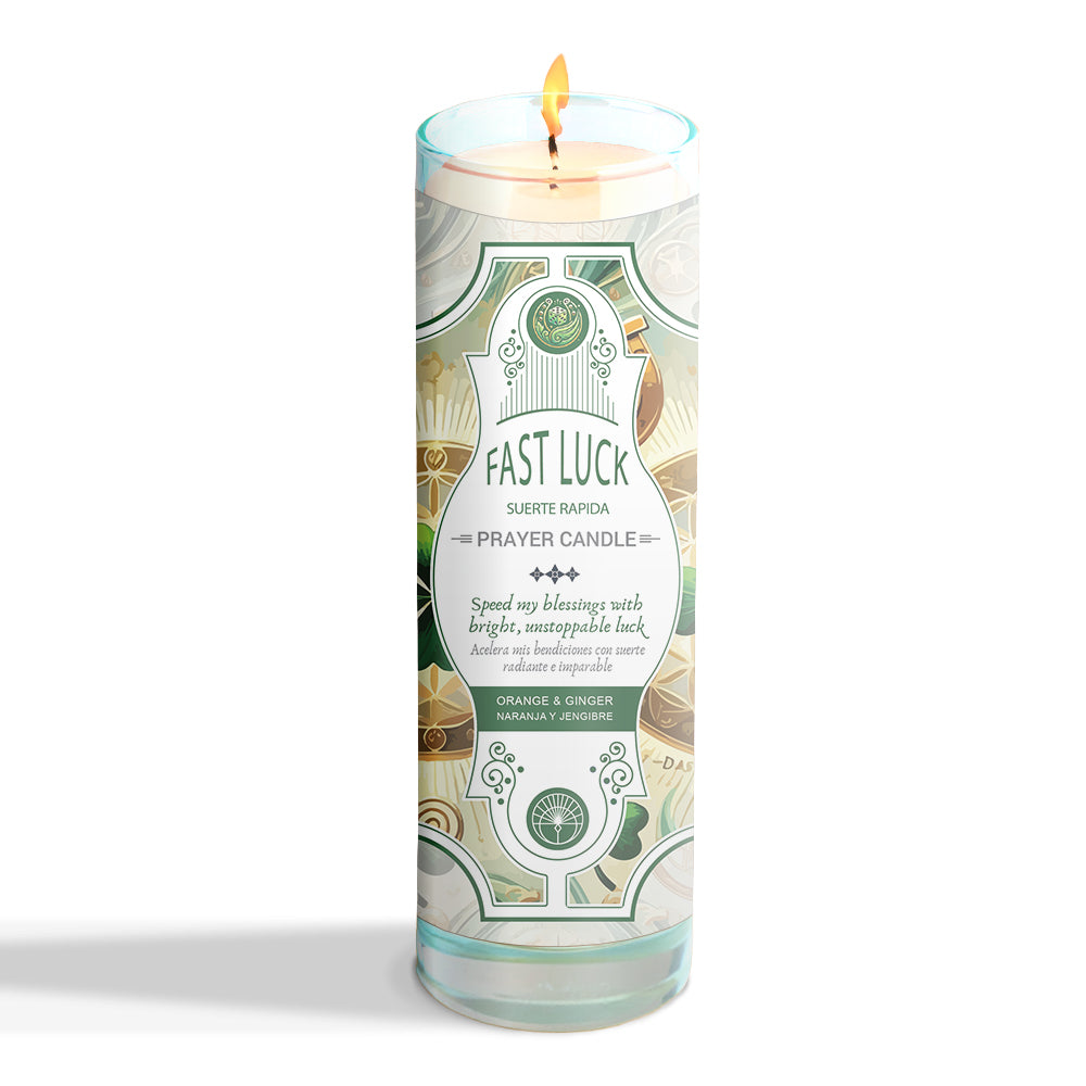 Fast Luck Glass Jar Candle 9.5oz 8x2"