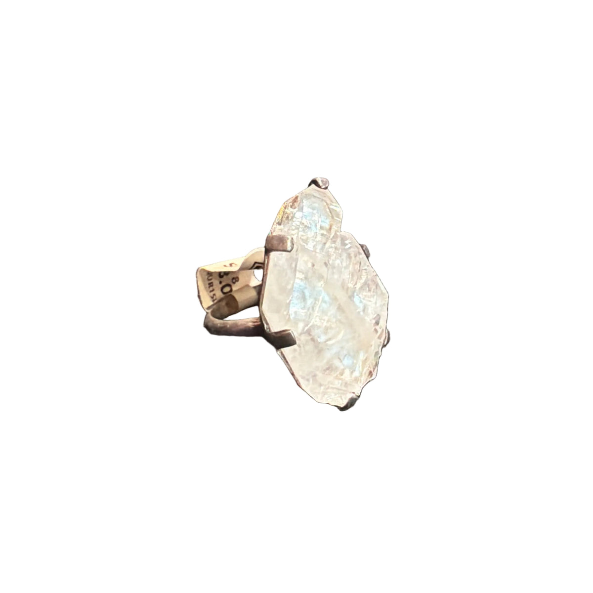 Faden Quartz Natural points Claw Set Sterling Silver Ring Size 8