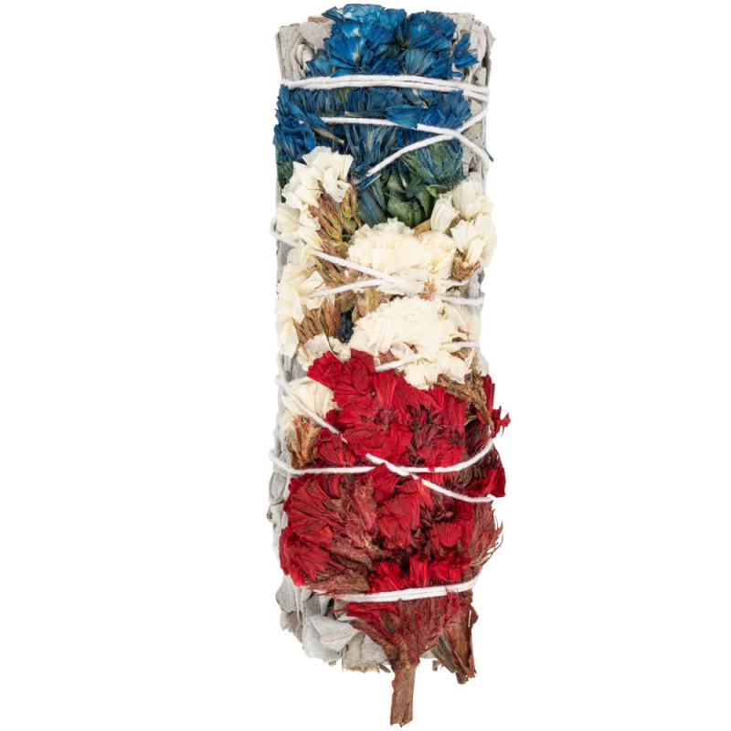 4" PEACE SAGE WITH FLOWERS SMUDGE STICK