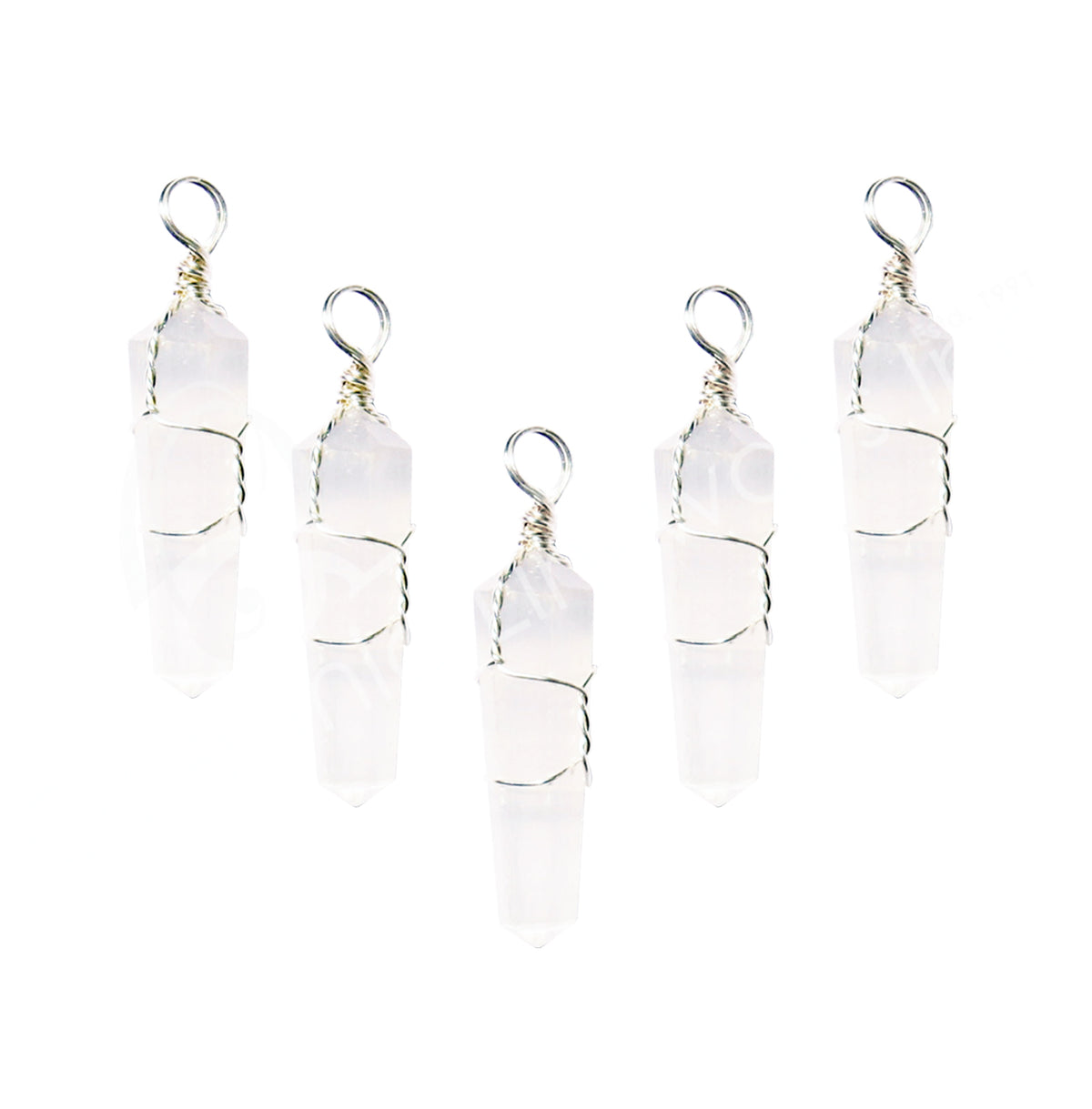 Selenite Wire Wrapped D/T Point Pendant