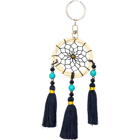 Mini Triple Black Tassels Dreamcatcher