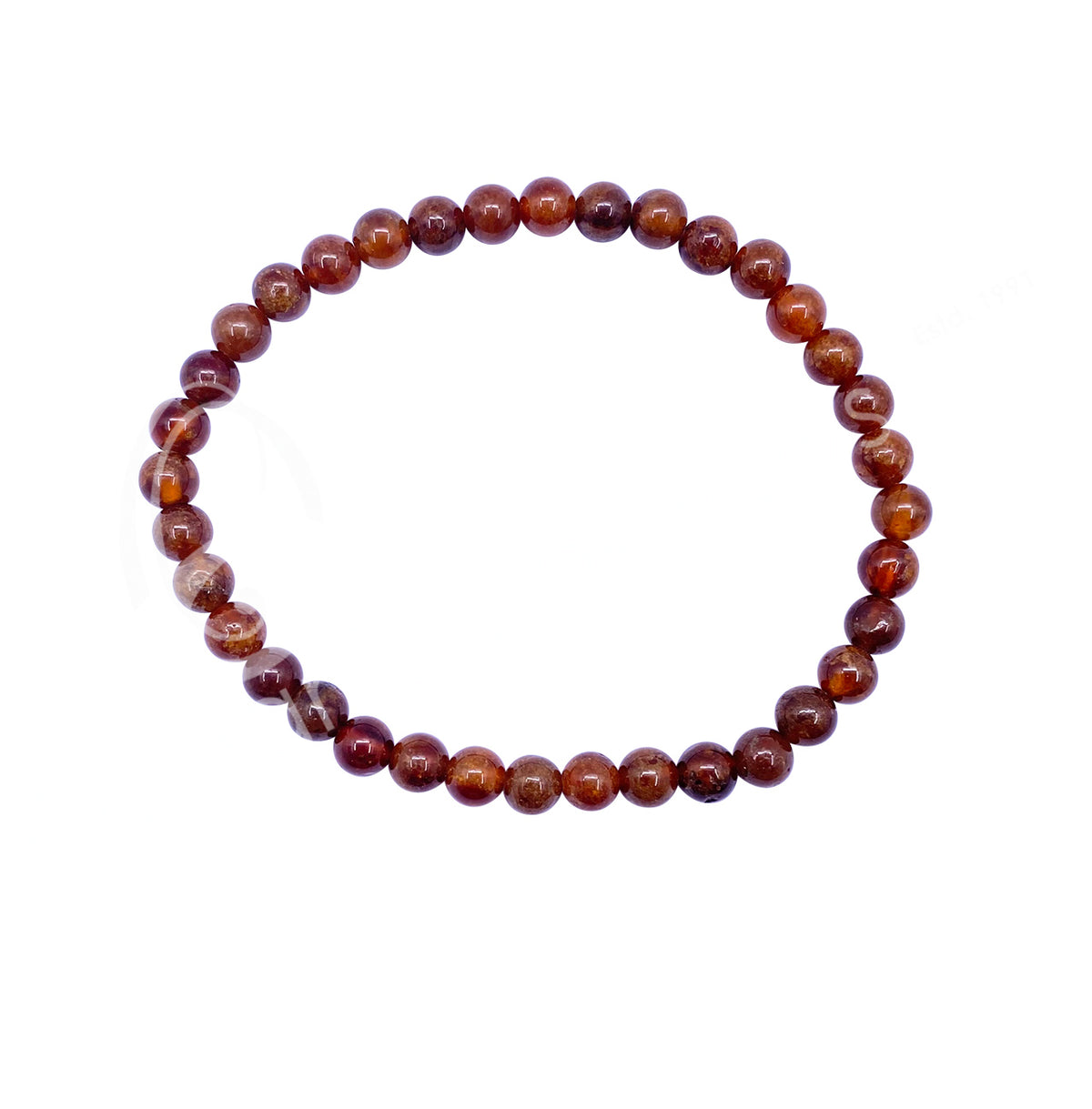 Spessartite Orange Garnet 4mm Round Beaded Bracelets