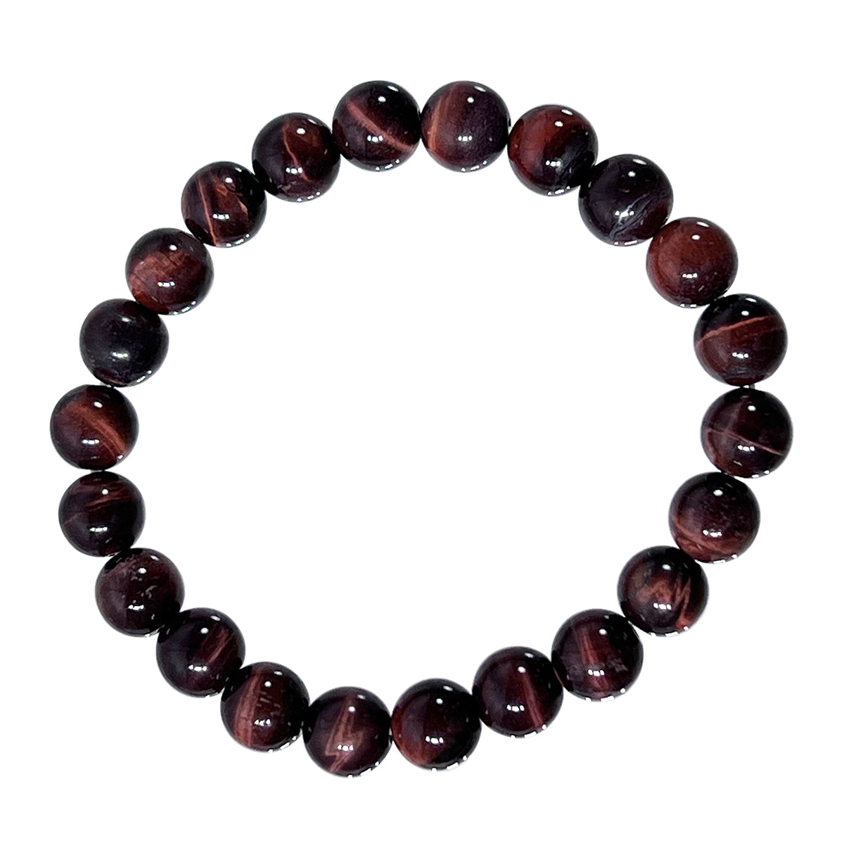 Red Tiger Eye 10mm Round Beaded Bracelet