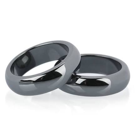 Hematite 6mm Domed Band Ring Non Magnetic Size 6-10