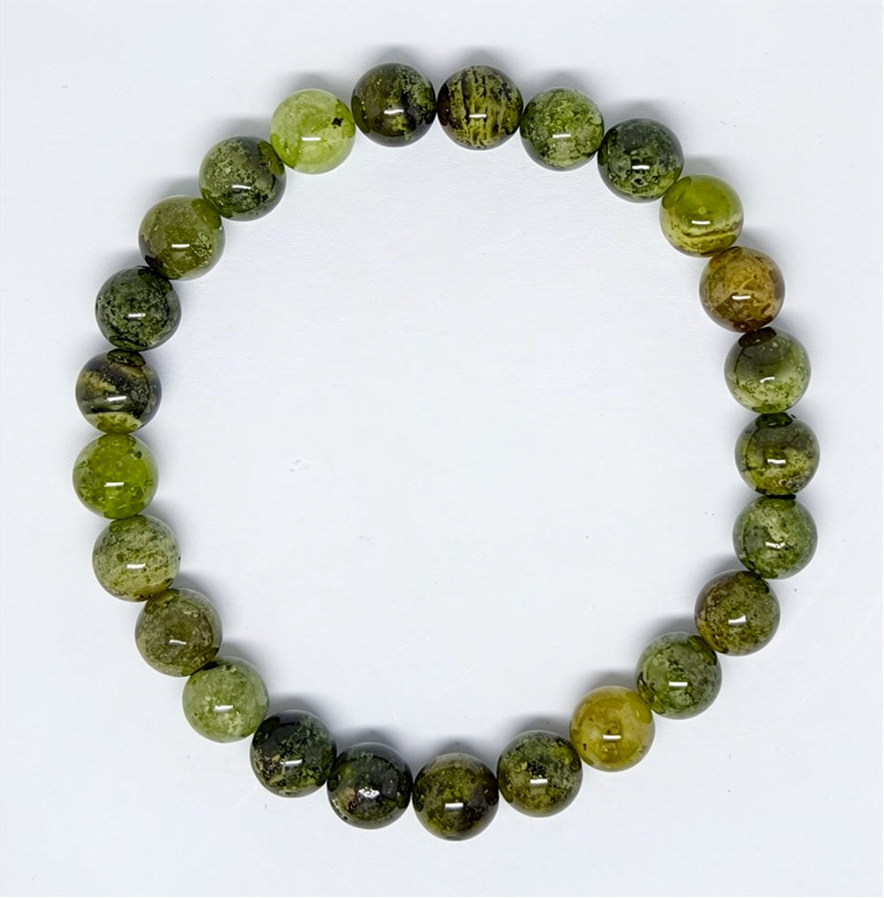 Diopside Green 7-8mm Round Beaded Bracelet