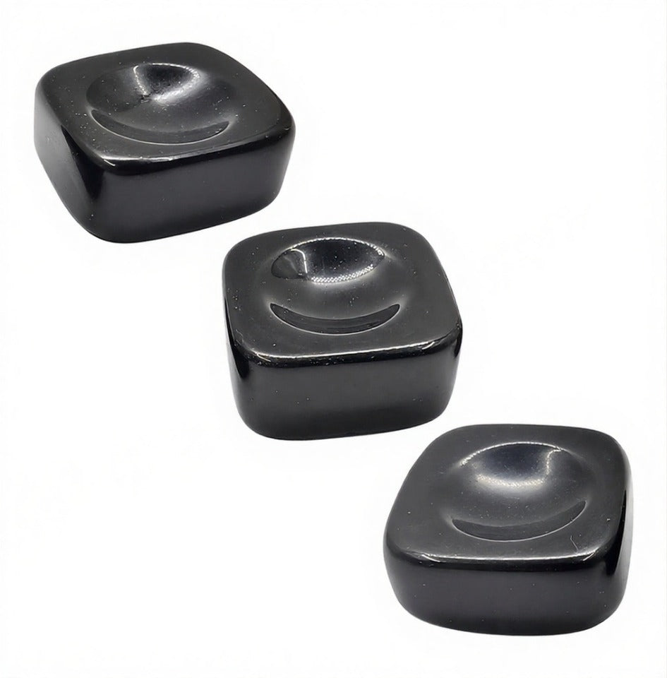 Black Obsidian Sphere Stand Square 1"