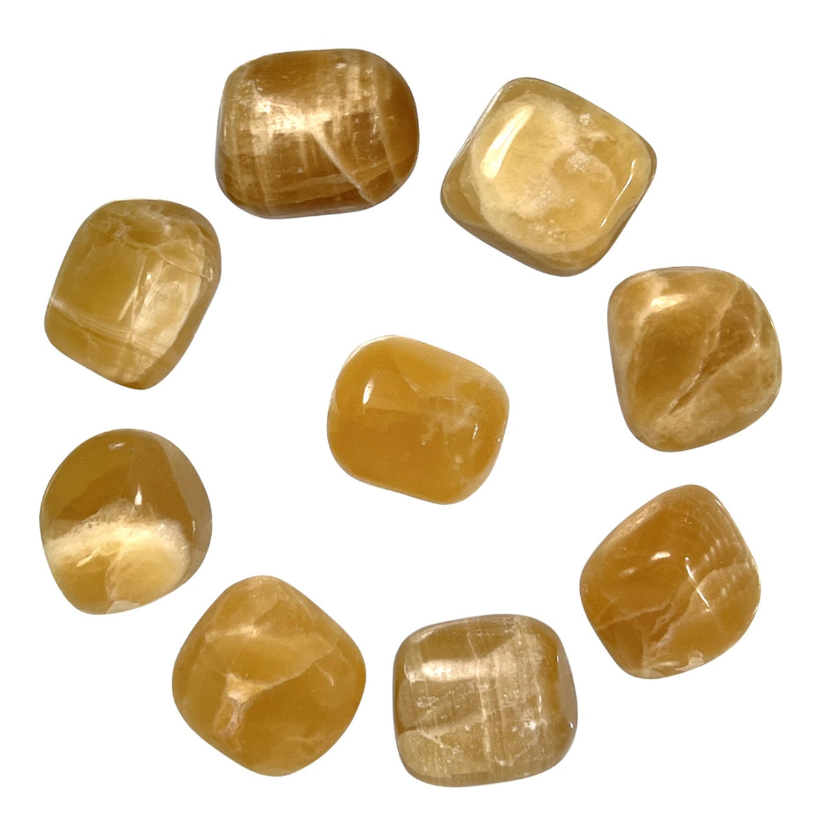Honey Calcite Tumbled 25-40MM - Pakistan