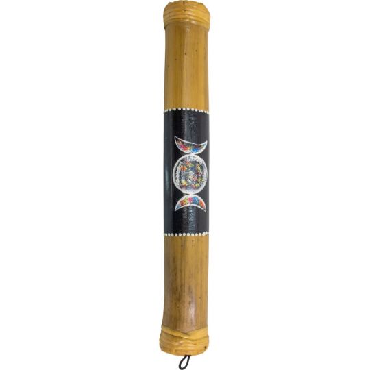Triple Moon Bamboo Painted Rainstick - Small