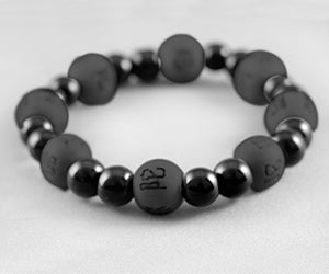 Hematite Happiness & Strength 8mm With Black Karma Beads Bracelets - Lucky Karma Beads