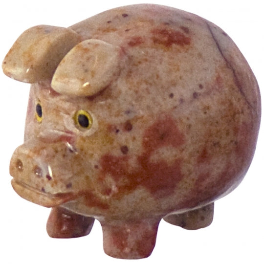Lucky Pig Dolomite Spirit Animal 1.25-inch - Peru
