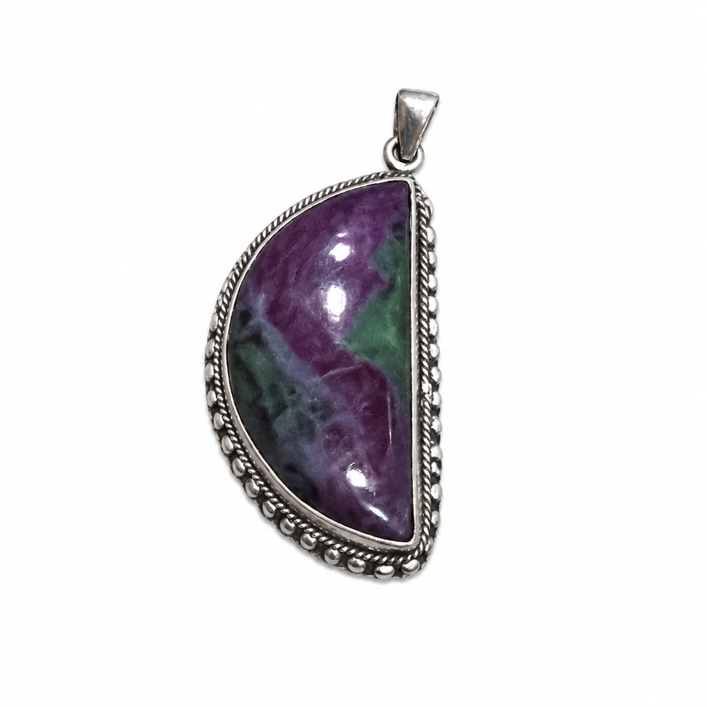 Ruby Zoisite Sterling Silver Pendant