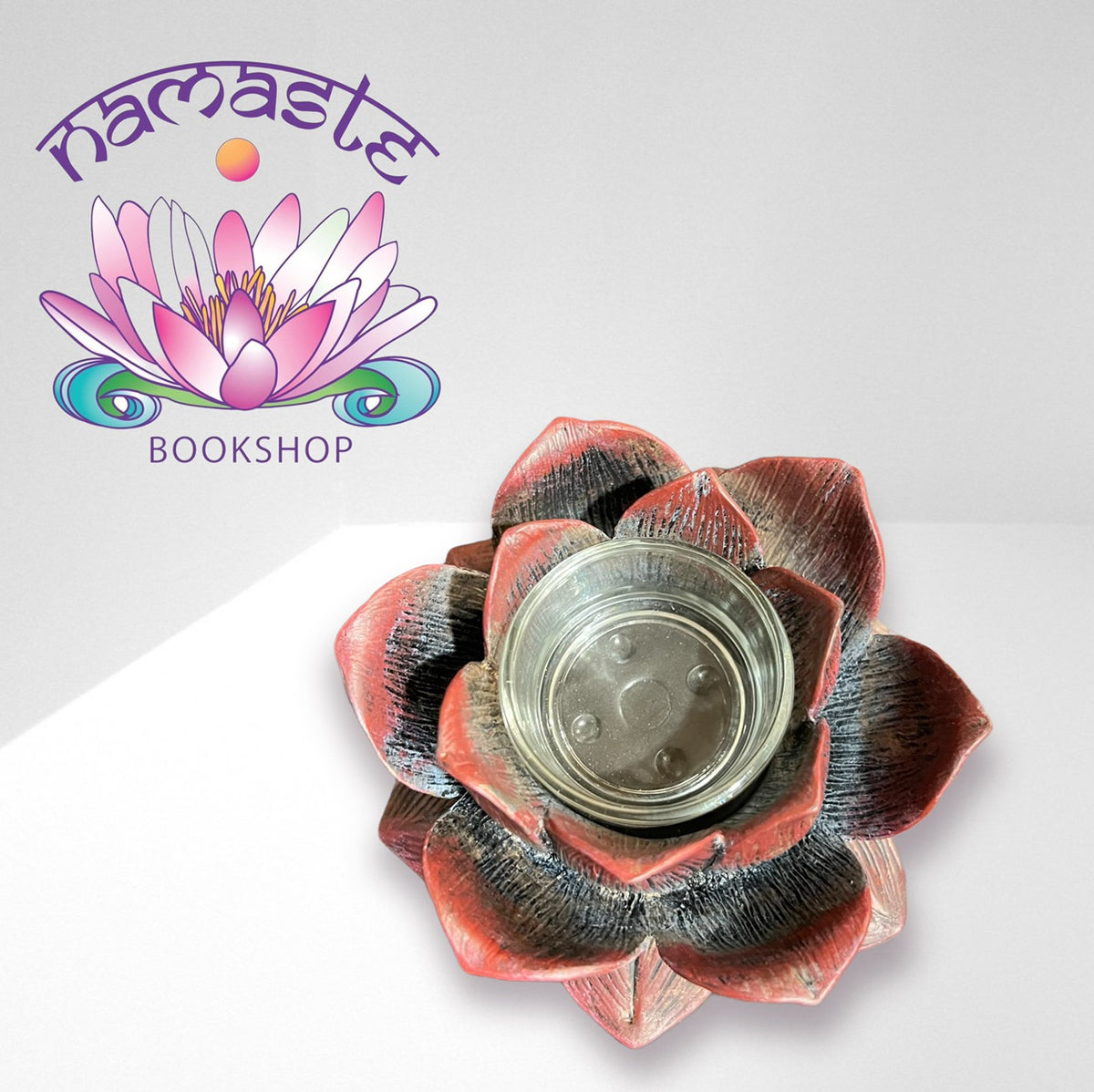 Lotus Votive Candle & Incense Resin Holder - Burner, view 2