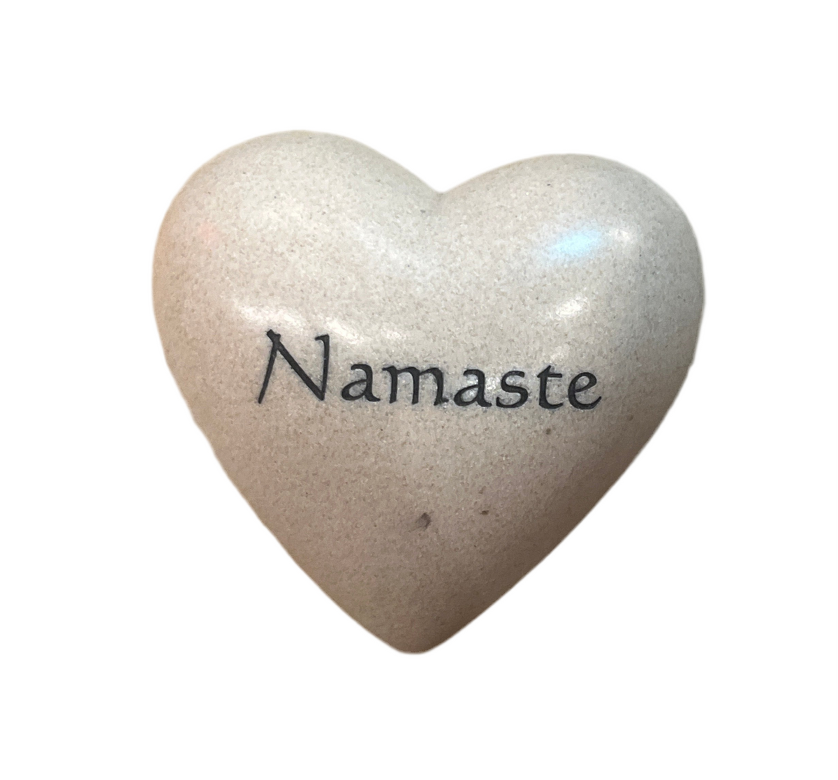 Namaste Carved Heart Shaped Stone