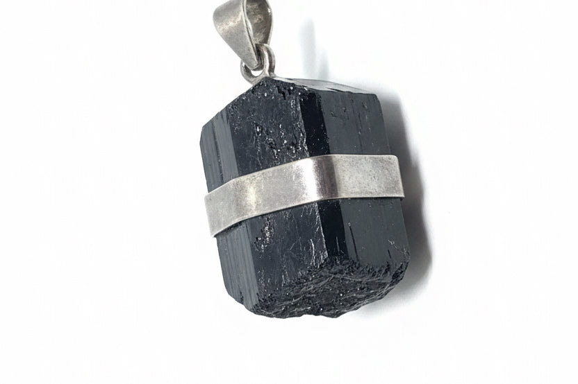 Black Tourmaline Sterling Silver Pendant