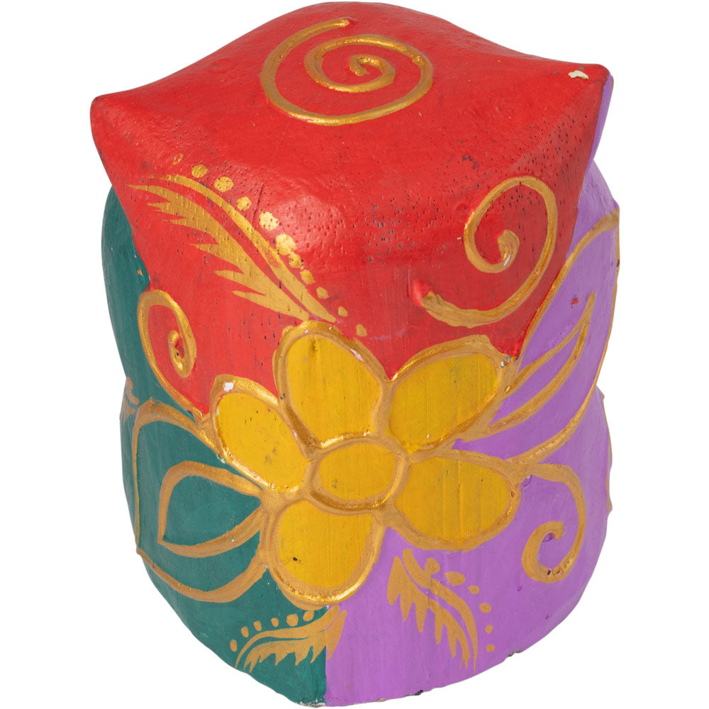 MULTICOLORED WOOD OWLS PAINTED