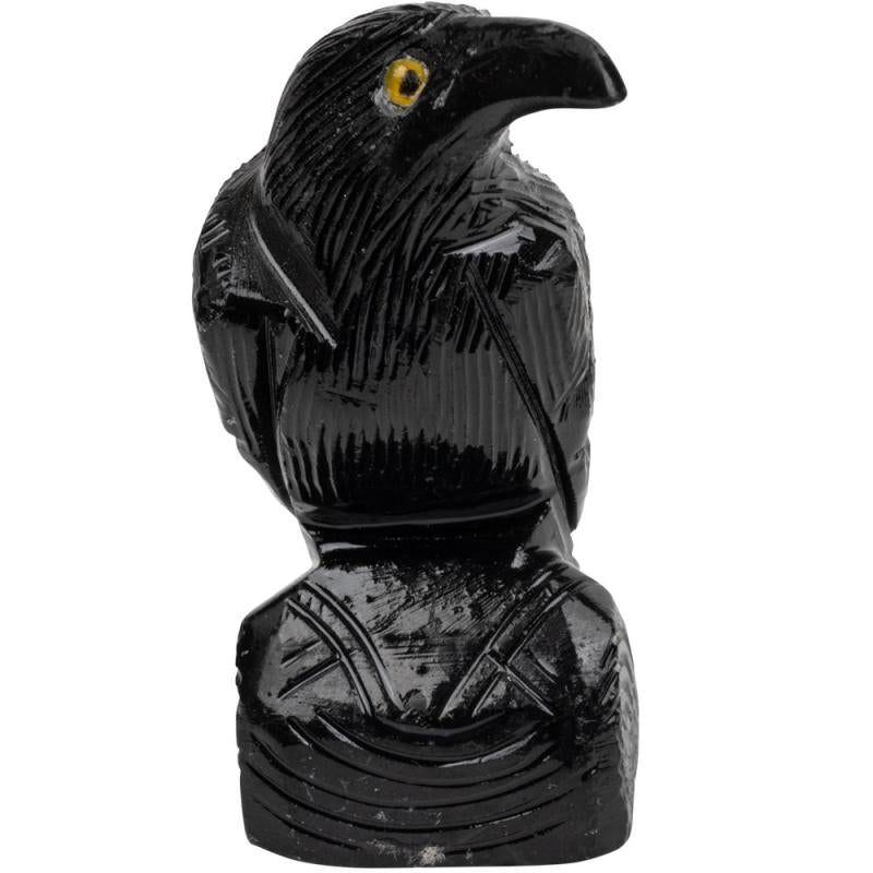 Black Onyx Raven Spirit Animal 1.5x1.25"