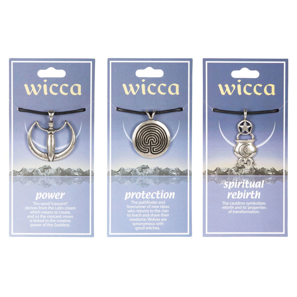 Protection Wicca Carded Pendant Necklace
