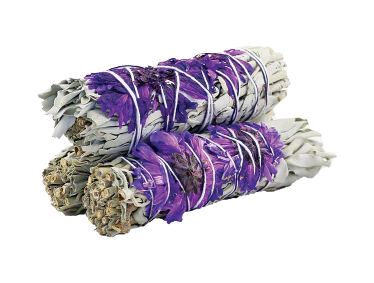 4" Purple Daze White Sage Smudge Stick
