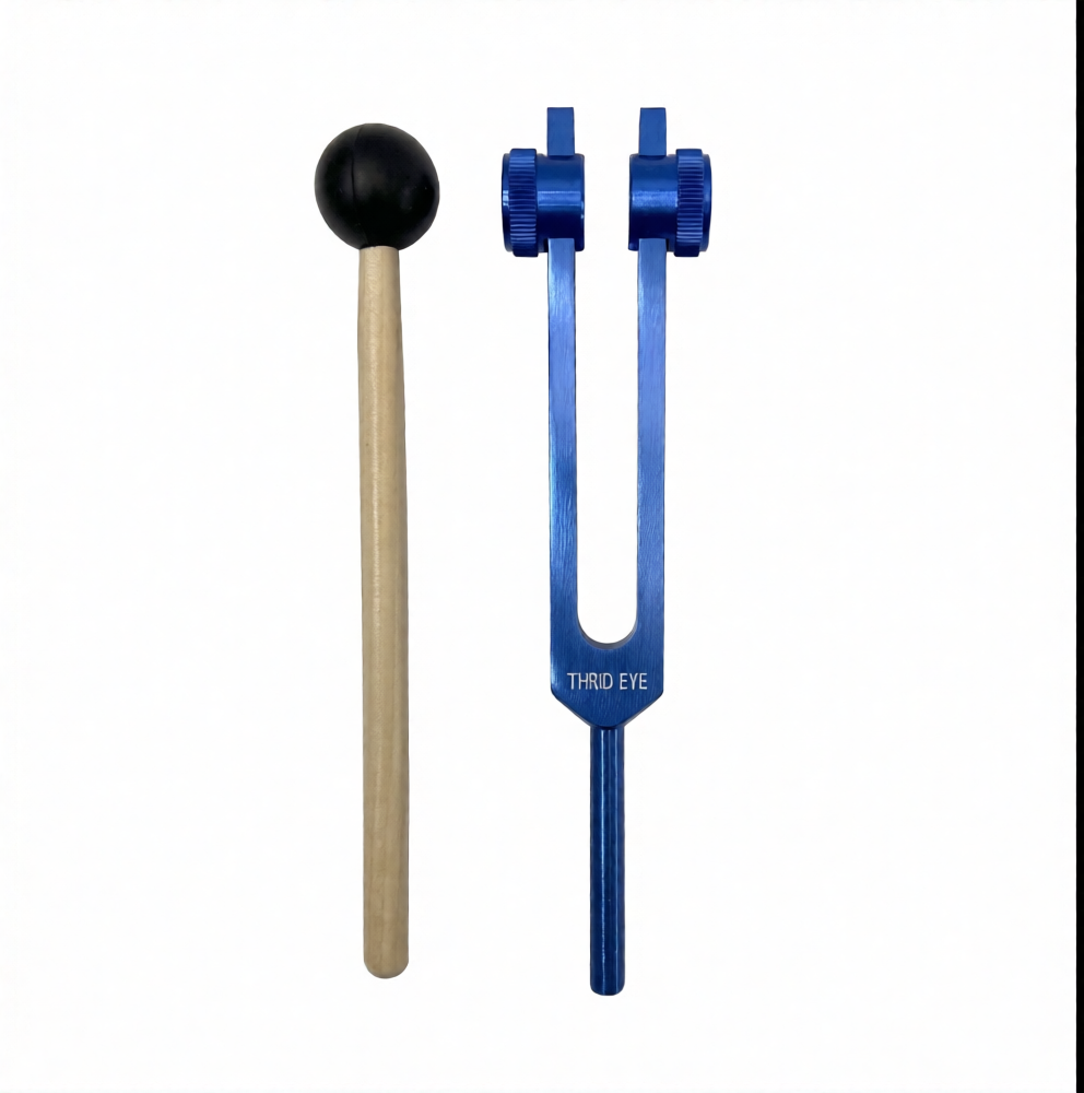 TUNING – FORK SPELLING ERROR THIRD EYE (THRID) CHAKRA TUNED WITH STICK & BAG 7.5″L