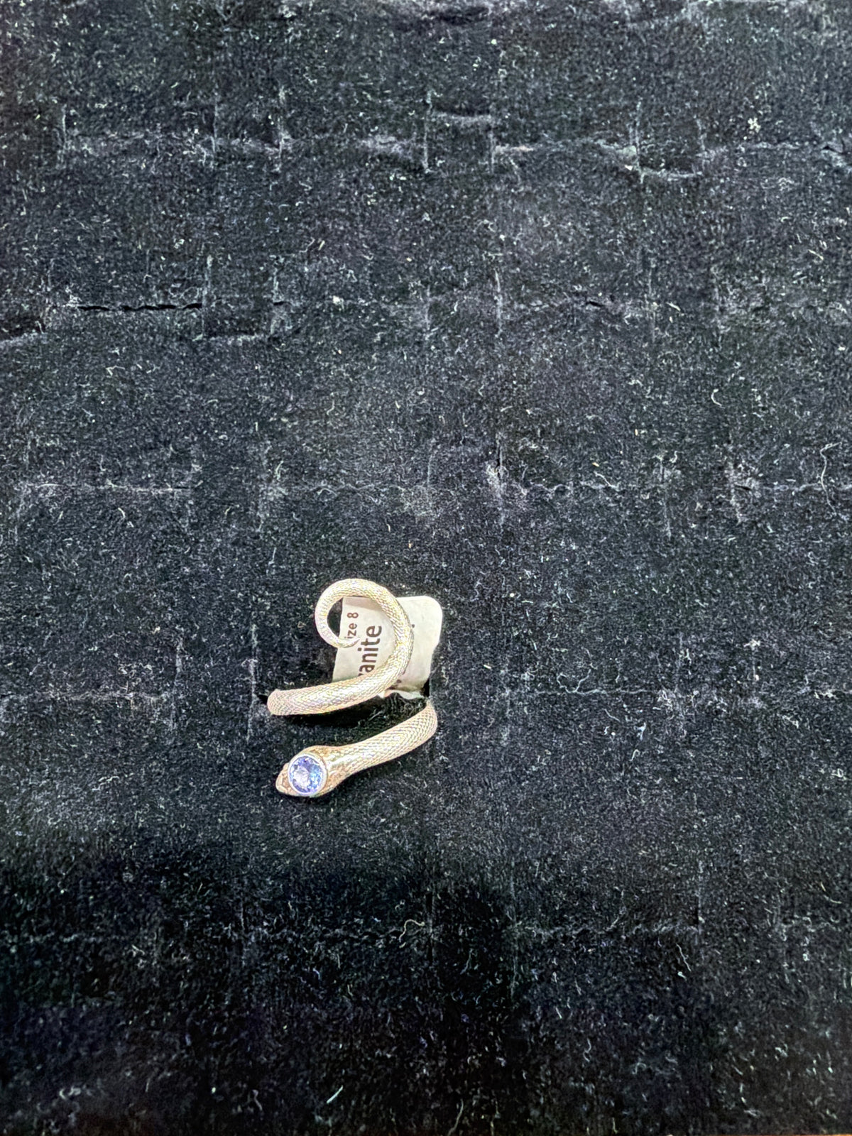 Tanzanite Snake .925 Silver Ring size 8