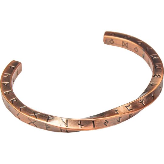 Nordic Runes Copper - Stainless Steel Viking Twist Bracelet