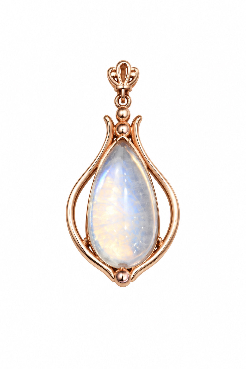 Rose Quartz .925 Rose Gold Plated Pendant