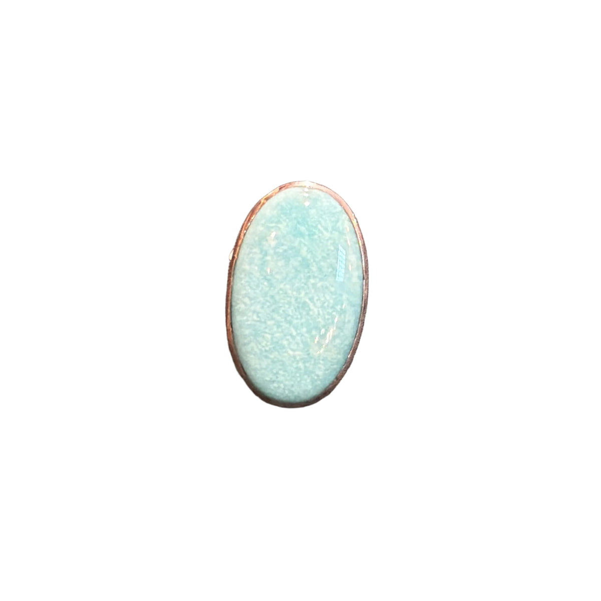 Amazonite Large Oval Sterling Silver Ring Size 8