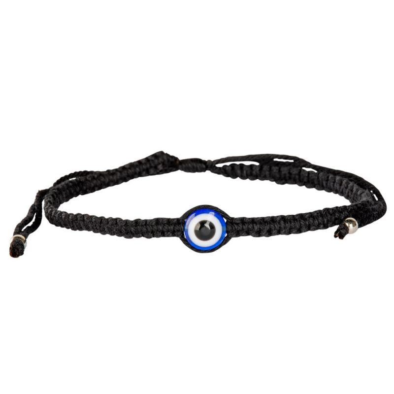 Evil Eye Single Bead Black String Adjustable Bracelets