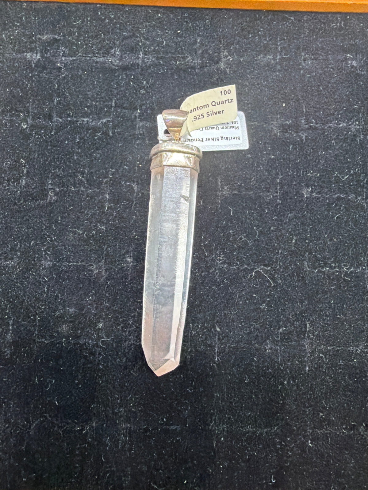 Phantom Quartz Point Cap Set Sterling Silver Pendant