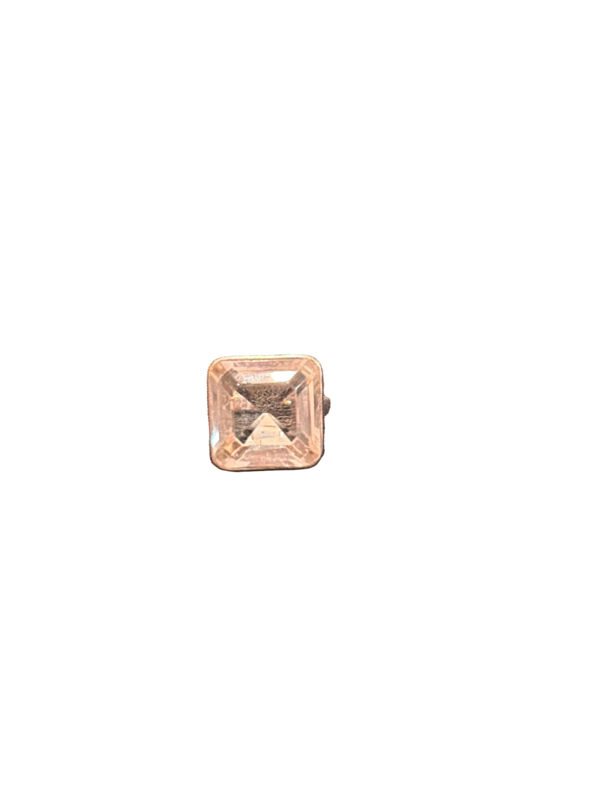 Clear Quartz Faceted Square Sterling Silver Ring Size 5