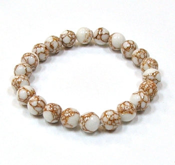 Golden Pine 8MM Round Beaded Bracelet