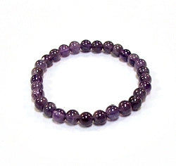 Amethyst 6mm 7" Small Wrist Round Beaded Bracelets