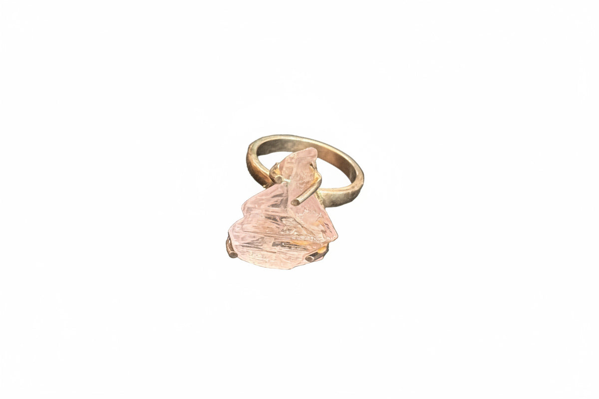 Kunzite Natural Claw Set .925 Sterling Silver Ring Size 7