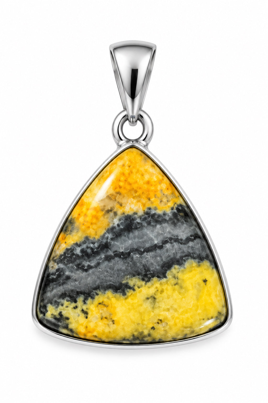Bumble Bee Jasper Trillant Cab Sterling Silver Pendant