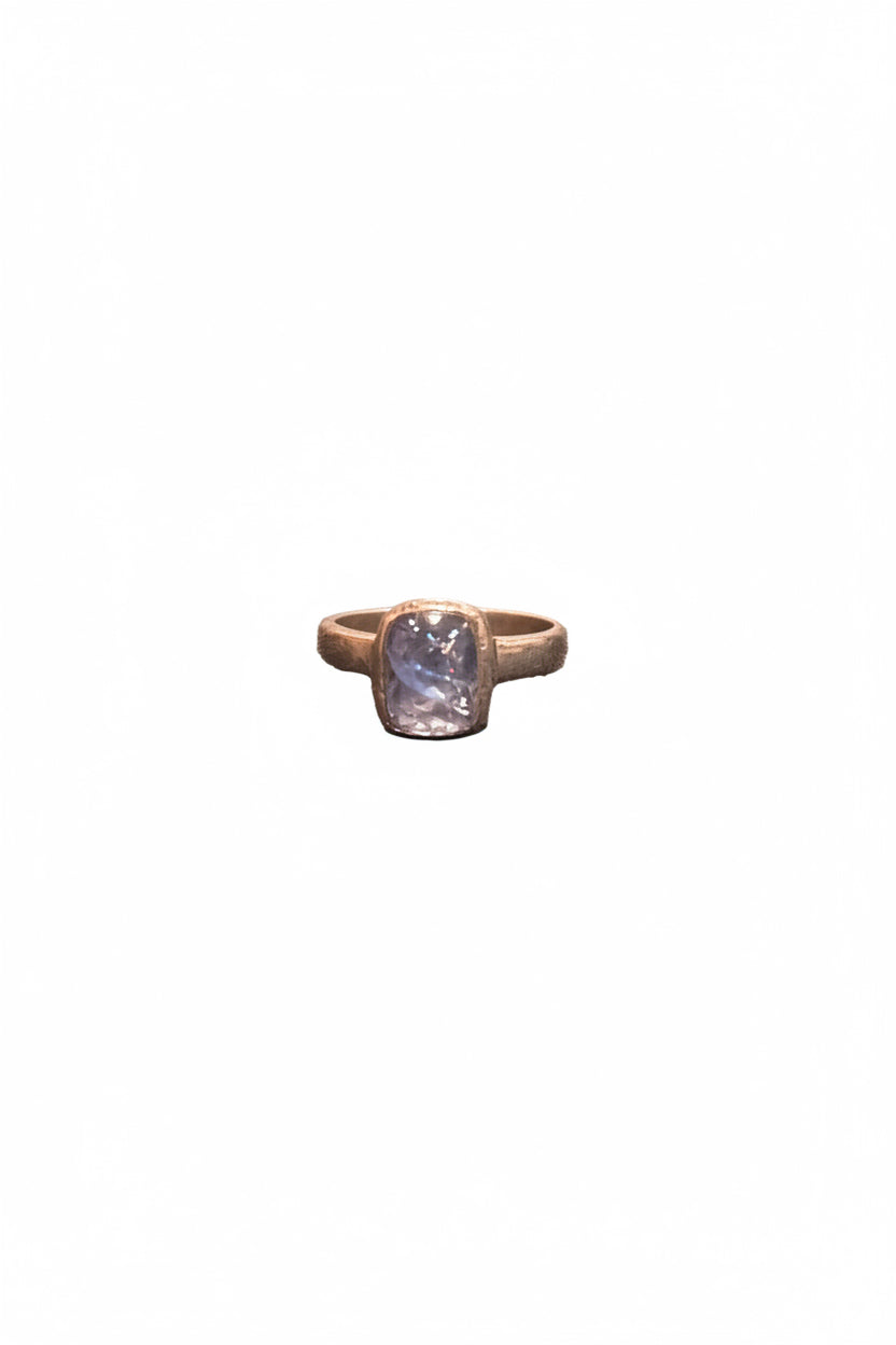 Tanzanite Rectangle Cab .925 Sterling Silver Ring Size 6
