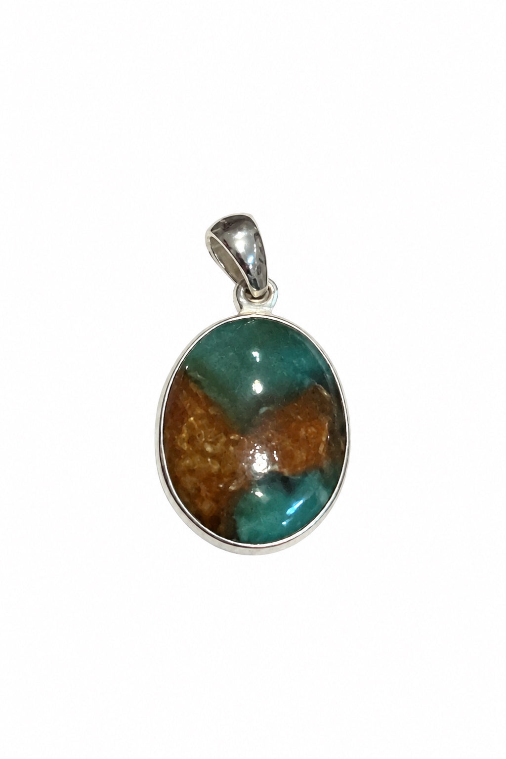 Chrysoprase Sterling Silver Pendant