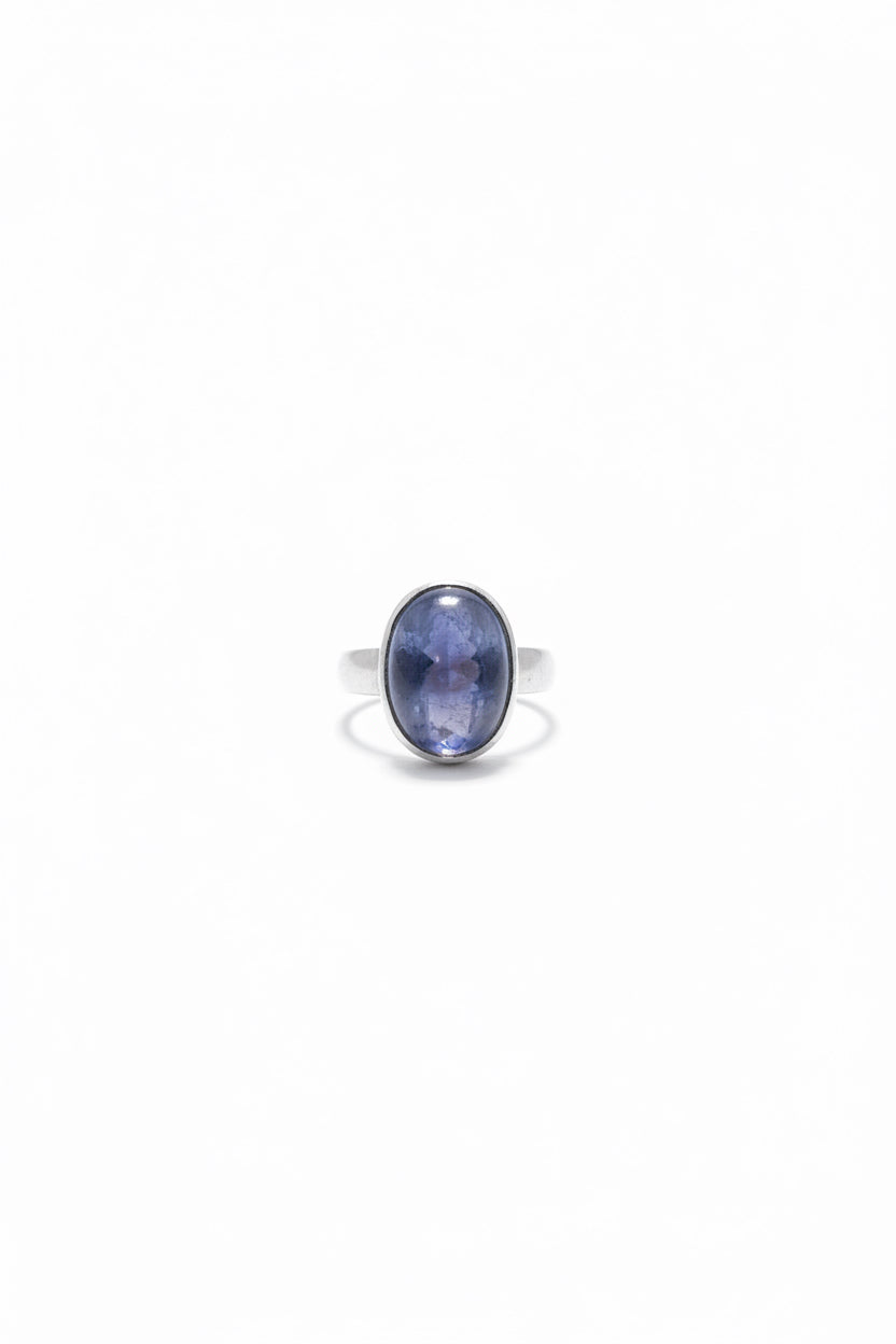 Tanzanite Oval Cab .925 Sterling Silver Ring Size 6