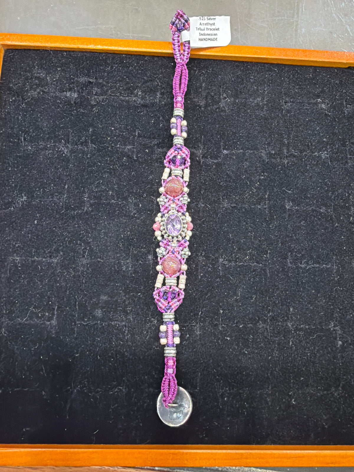 Amethyst Tribal Bracelet.925 Silver Indonesian Handmade