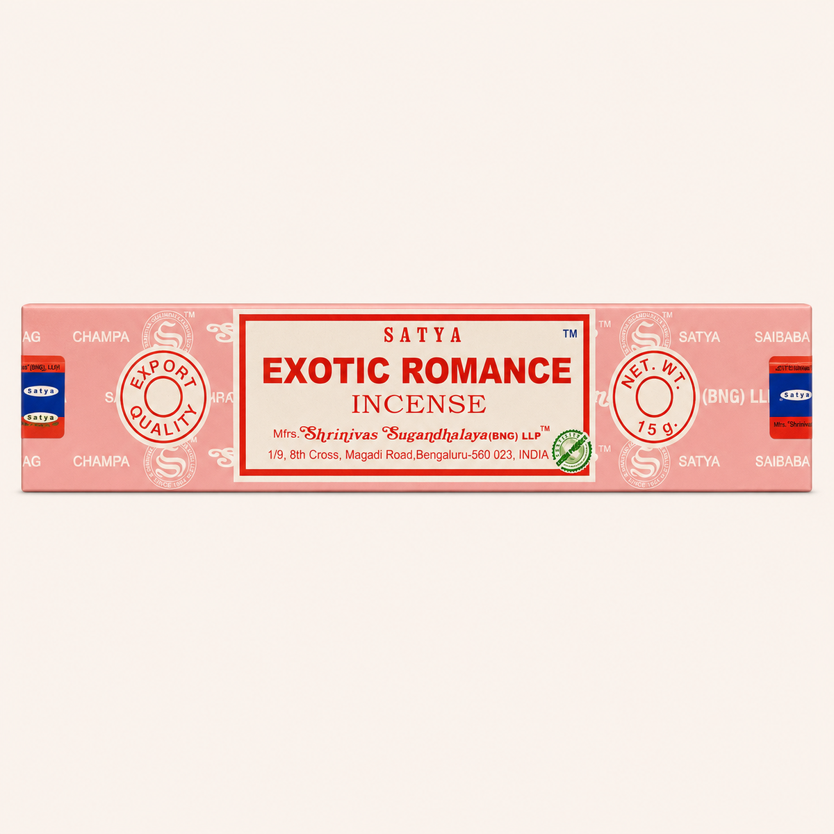 Satya Exotic Romance Hand Rolled Incense Sticks 15gms - Satya incense sticks, product packaging