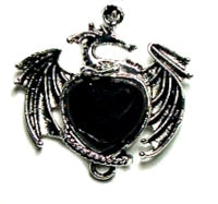 DRAGON ON STONE HEART IN ONYX