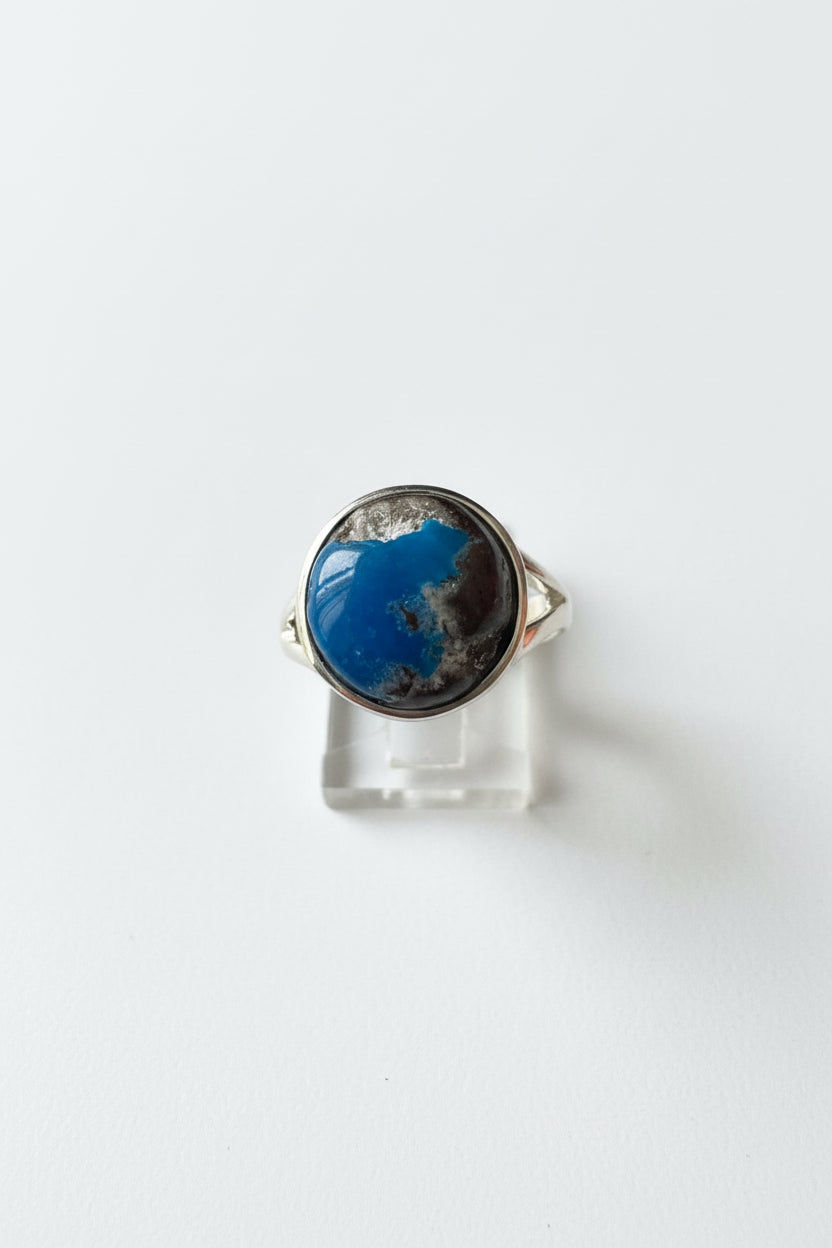 Cavansite .925 Silver Ring Size 8