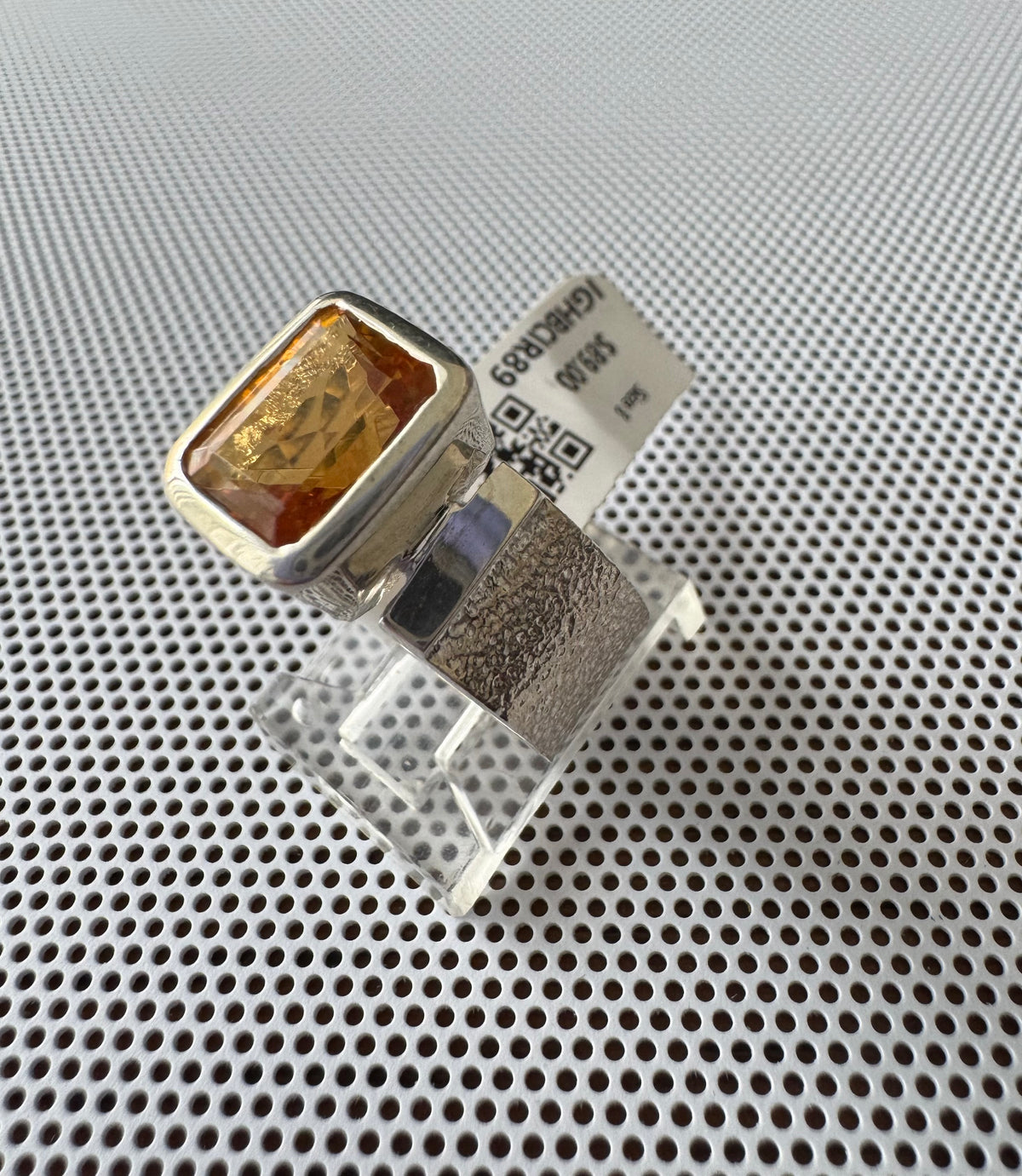 Citrine .925 Silver Ring Size 8