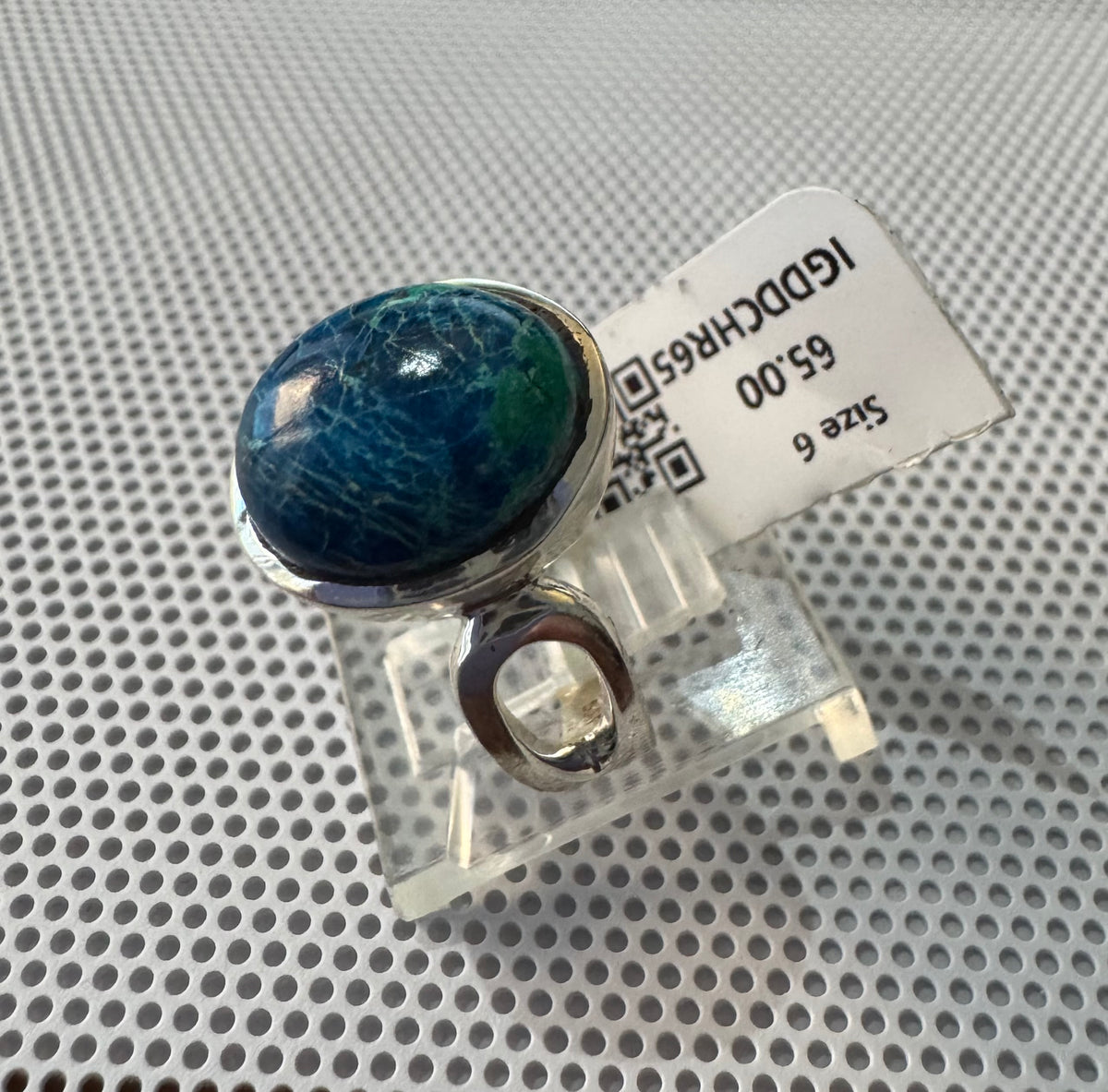 Chrysocolla .925 Silver Ring Size 6