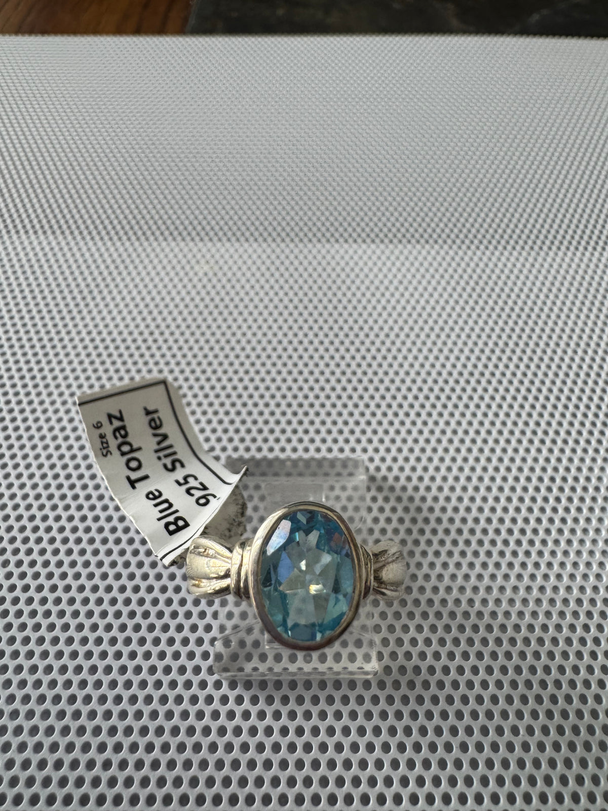 Blue Topaz .925 Silver Ring Size 6