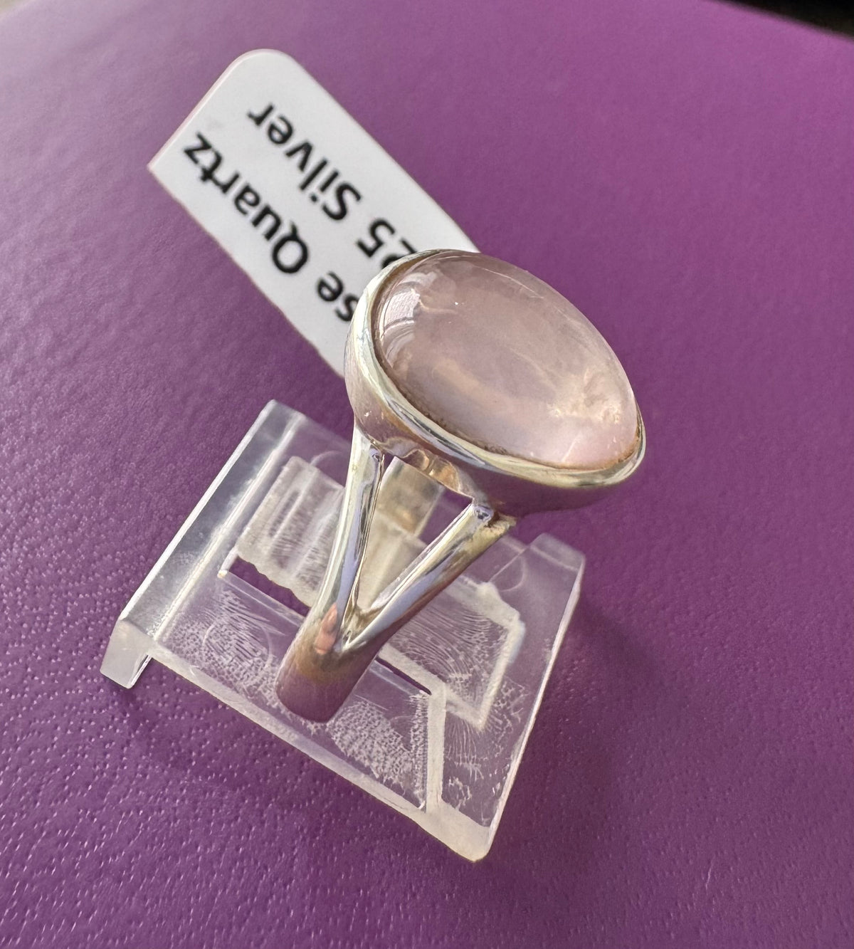 Rose Quartz .925 Silver Ring Size 7
