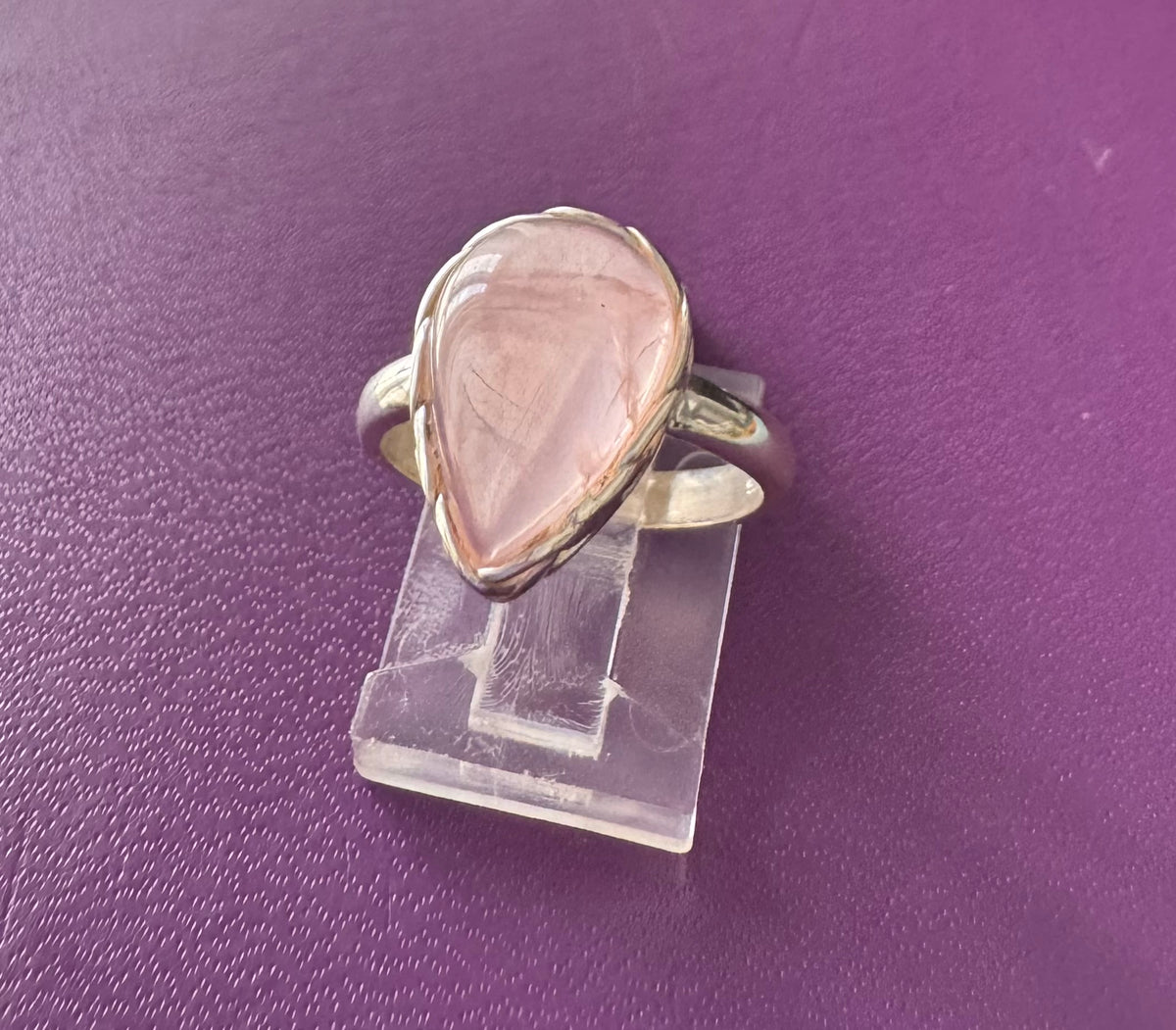 Rose Quartz .925 Silver Ring Size 7